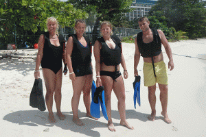 Barbados-Blue-snorkeling-ready-on-beach