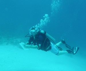 David Truman doing one of his AOW dive Fish Identification on Old Fort