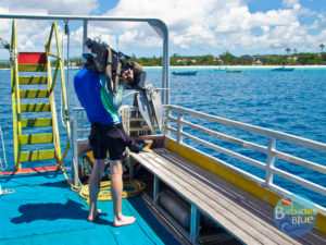 BBC TV in Barbados Blue - save our reefs eat more Lionfish 