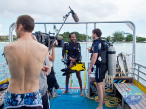 BBC TV in Barbados Blue - save our reefs eat more Lionfish 