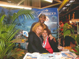 Barbados Tourism Authority making the booth look good