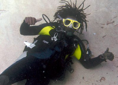 Knight diving Jamel Knight relaxing