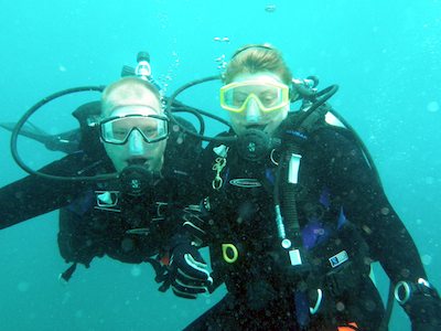 Diving on the south coast of Barbados divers looking good